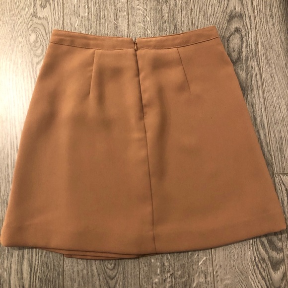 Brown Wrap-look Mini Skirt - Picture 4 of 5